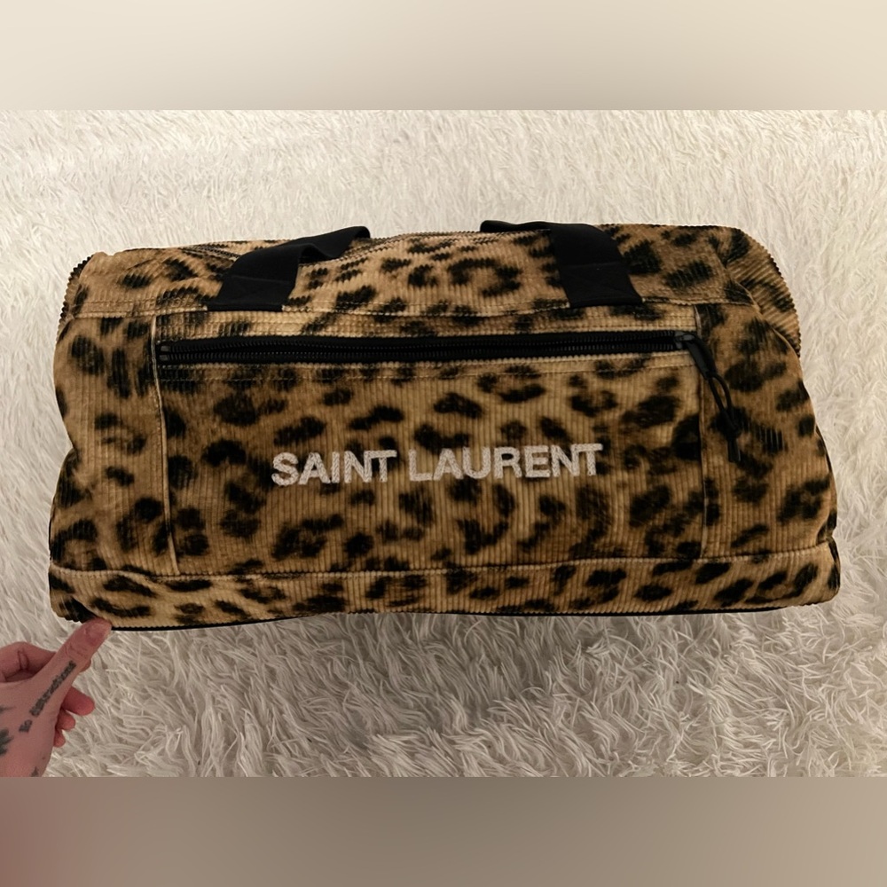 Saint Laurent YSL Nuxx duffle leopard corduroy bag. Brand new, with box.